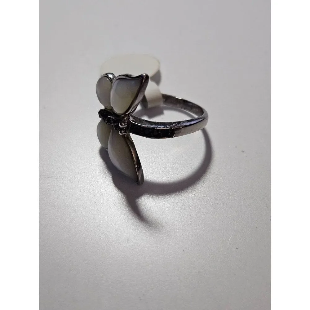 Silver tone butterfly ring size 7